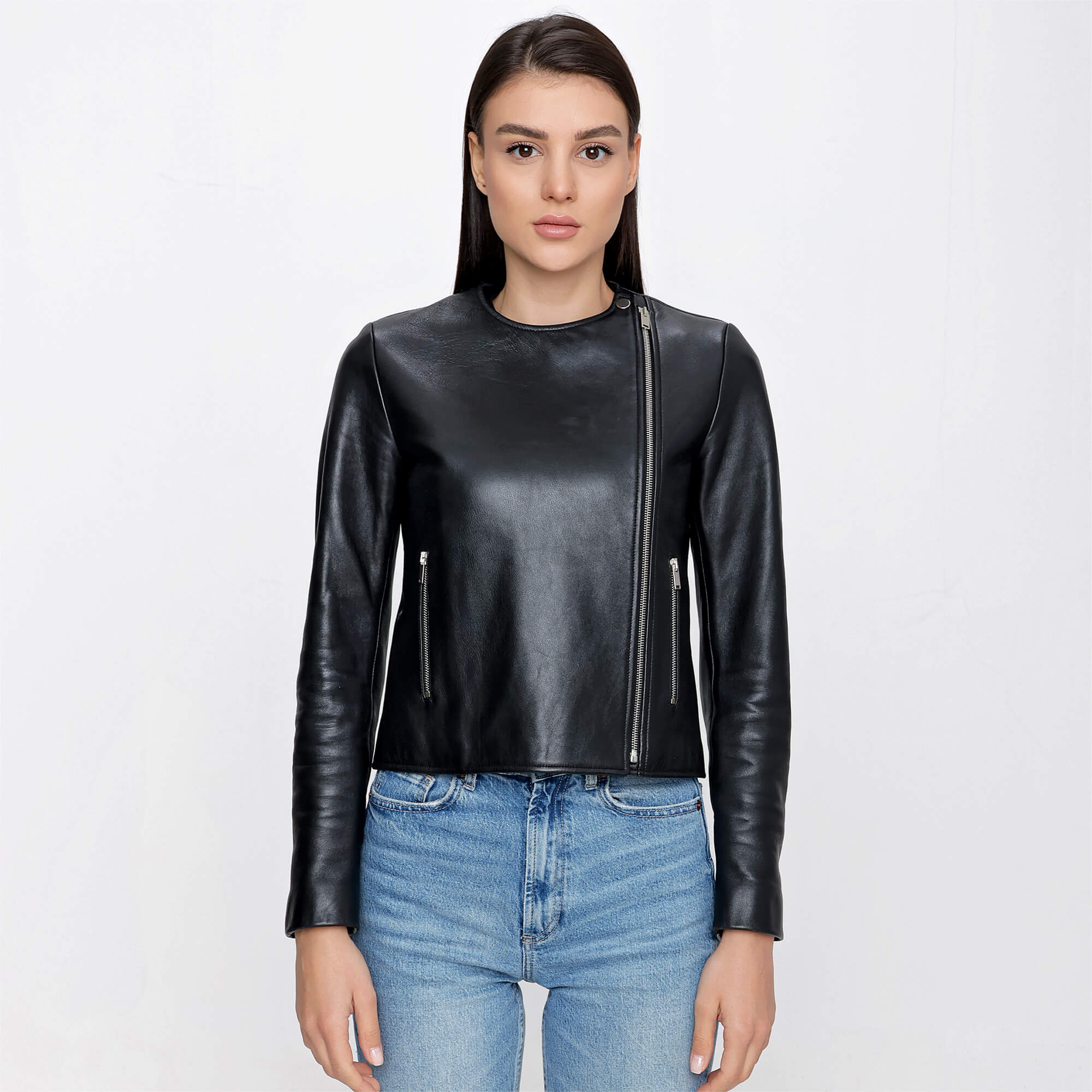 Celine  - Black Leather Zip Jacket
